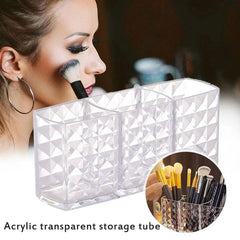 3 Slots Makeup Brush Holder Makeup Organizer Cosmetic Storage Box Lipstick Eyebrow Pe alternate view