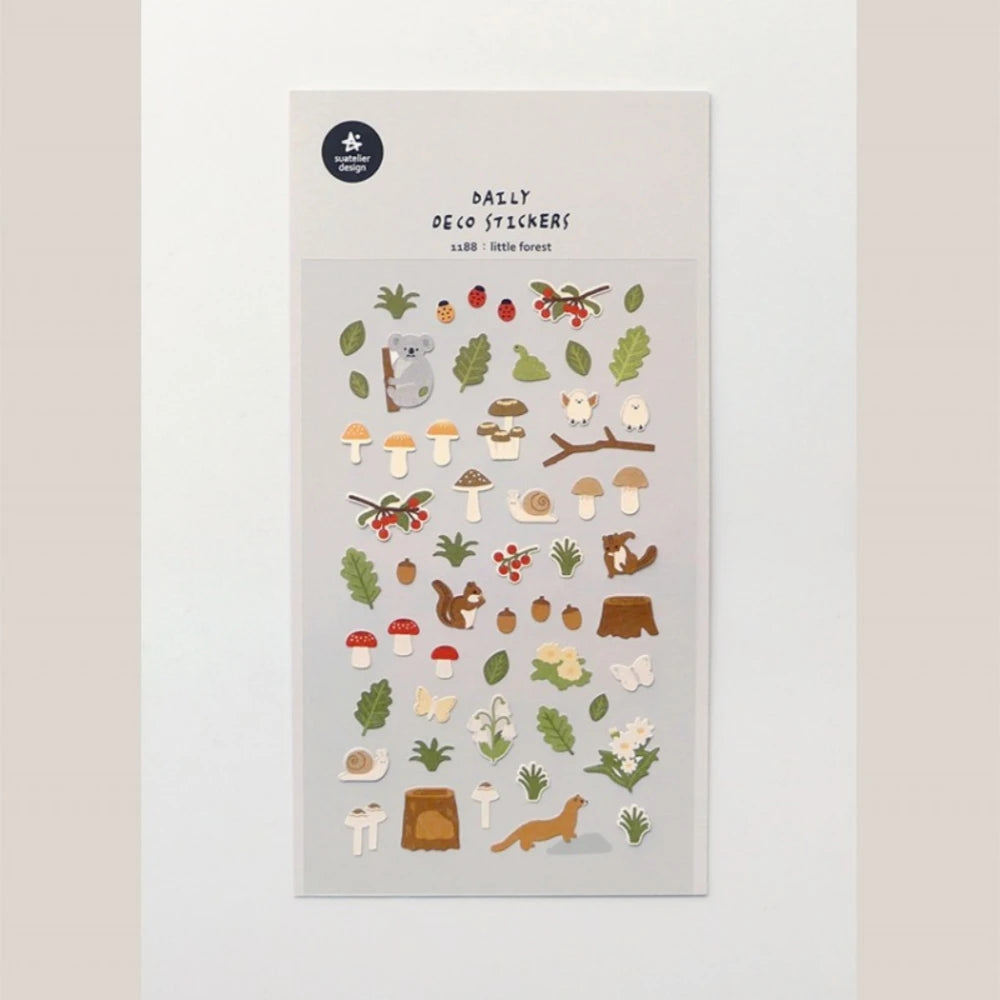 Korean Import Brand Suatelier Little Forest Animals Paper Sticker Scrapbooking Diy Journ detail view