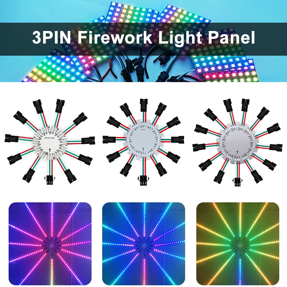 WS2812B LED Firework Light Module Panel 10/11/12/13 Channel | Individually Addressable Pixel Strip R