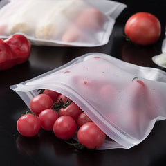 Silicone Food Storage Bag Containers Fresh Bag Reusable Stand Up Zip Shut Bag Leakpro alternate view