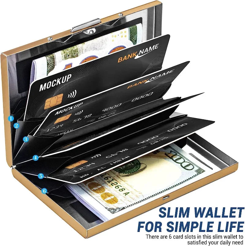 RFID Blocking Credit Card Holder | Slim Metal Wallet alternate view