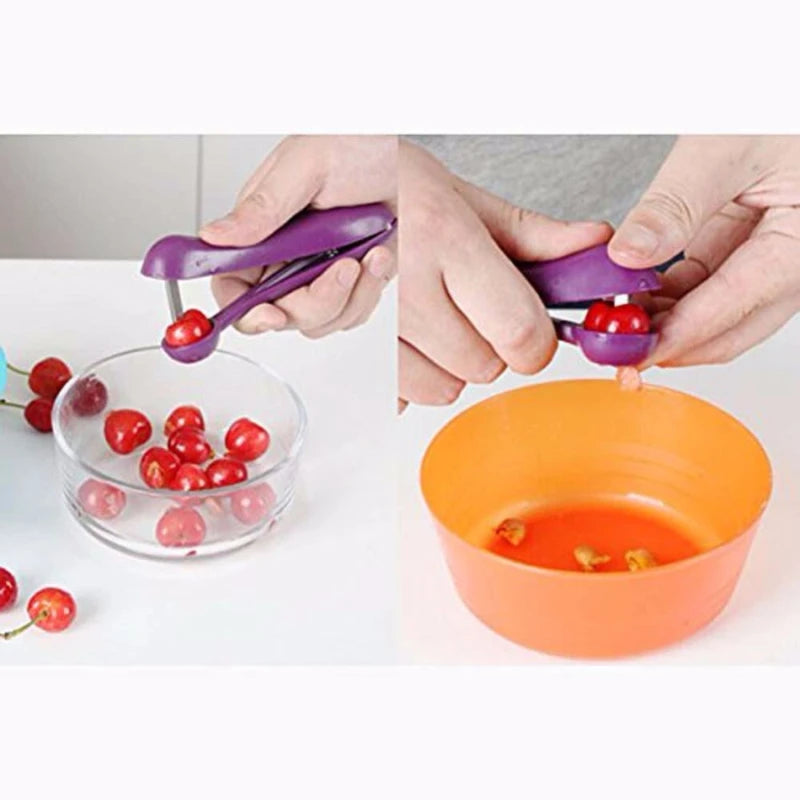 Cherry Pitter Fruit Seed Remover Olive Pit Stoner Tool Vegetable Corer Kitchen Gadgets close-up view