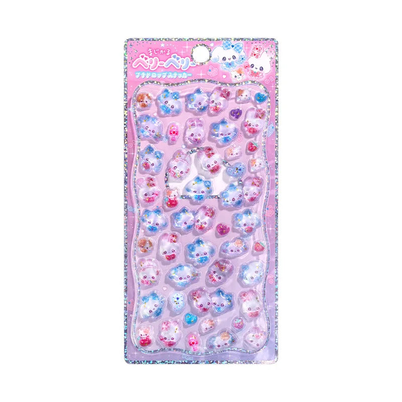 Cartoon Japanese 3D Crystal Relief Stickers Fashion Girls DIY Phone Water Cup Decor additional angle