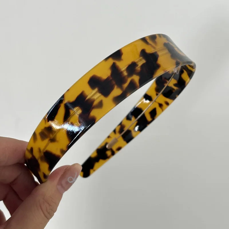 Fashion Acetate Headband BLOND HAVANA Color Matching Hair Band Wide Headband Women additional angle