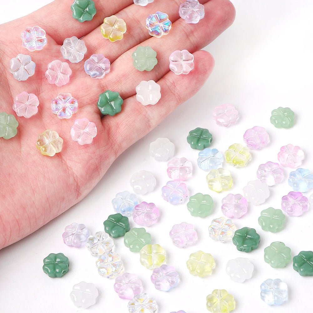 Leaf Flower Beads Scattered Beads Handmade Making Couple Bracelets Necklaces Earrings alternate view