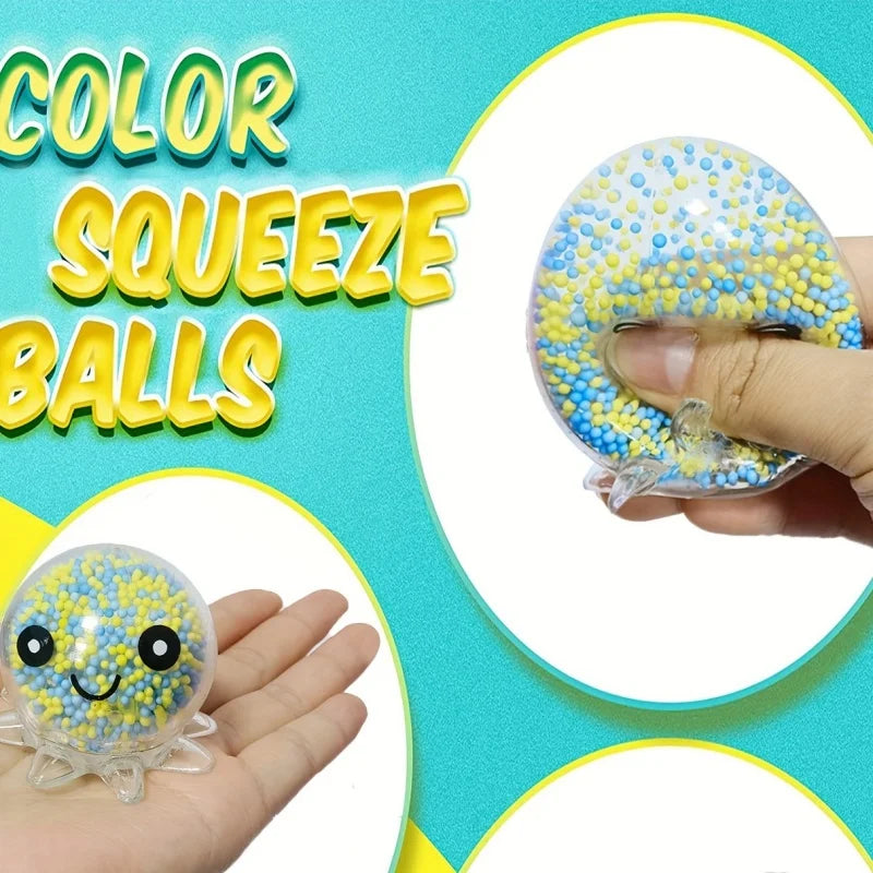 1-5PC Glowing Light Squid Vent Ball Squeeze Decompressions Toy Bubble Octopus Ball Stres detail view