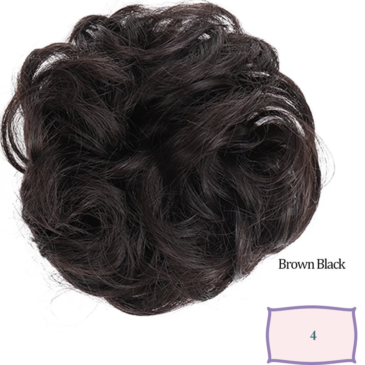 Synthetic Messy Hair Bun Chignon Scrunchies Fake Hair Band Braid Elastic Hairpiece Tai close-up view