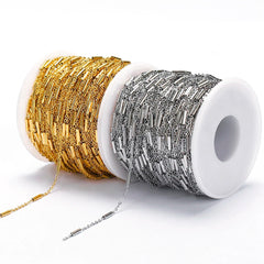 2Meters Stainless Steel Link Cable Gold Chains for DIY Jewelry Making Rolo Chain Beads close-up view
