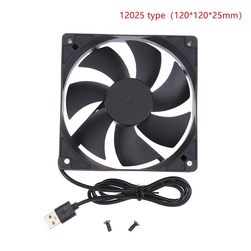 5V USB Cooling Fan for Router TV Box Computer | 50mm 80mm 90mm 120mm Black detail view