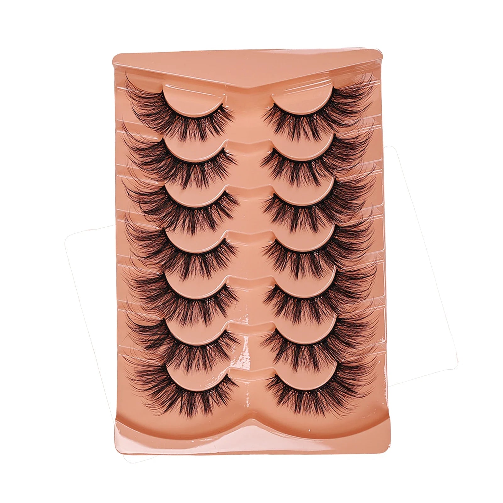 7 Pairs Cat Eye Eyelashes 3D Natural False Lashes 5D Fluffy Soft Cross Manga Lashes additional angle