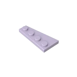 Gobricks GDS-549 Wedge Plate 4 x 2 Right | Building Block for Compatible DIY Sets close-up view