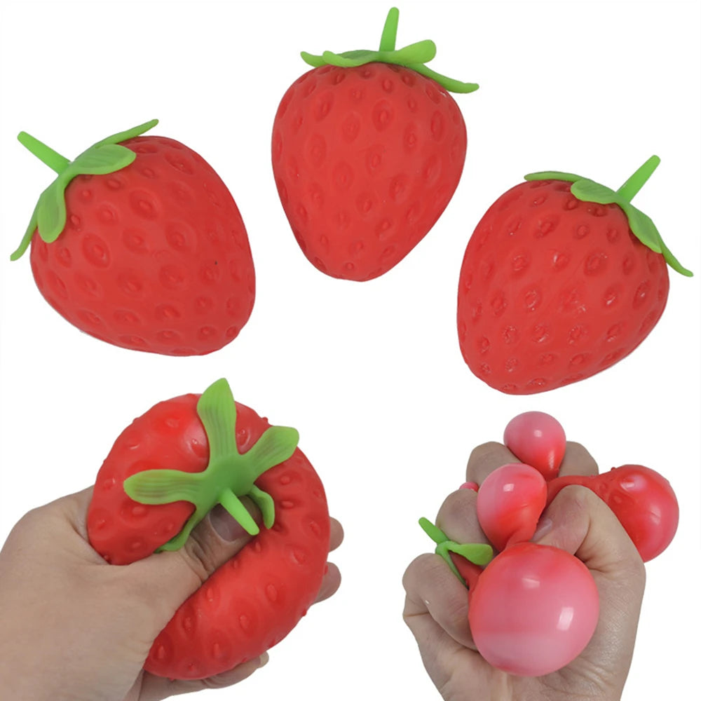 Soft Strawberry Fruit Squishy Toy – Slow Rising Stress Relief for Kids & Adults, Squeeze Anti-Anxiet