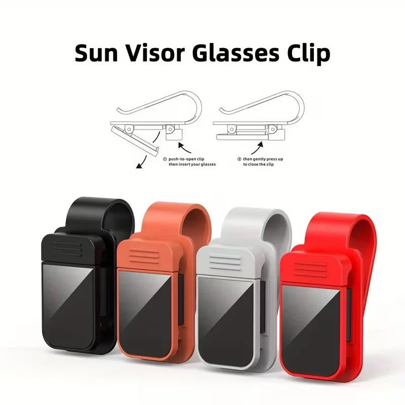 Car Visor Sunglasses Holder Clip Eyeglass Stand Card Ticket Manager Interior Storage Organizer Clips