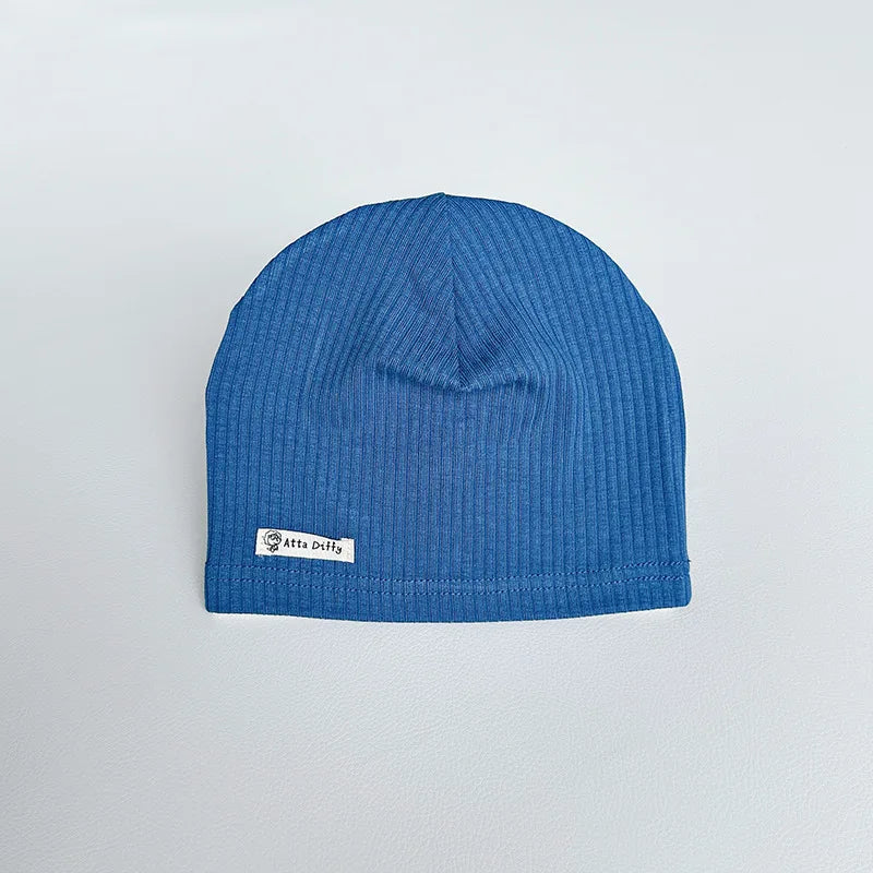 Soft Knit Baby Beanie | Breathable Cotton Candy Color Hat for Toddlers close-up view