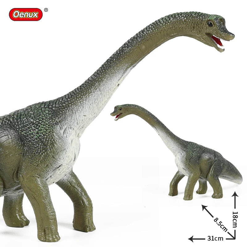 Oenux Jurassic Dinosaurs Action Figures Set | 5 Realistic PVC Models Collection Toy close-up view