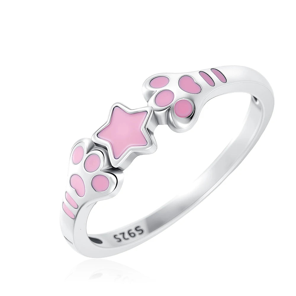 925 Sterling Silver Elevated Red&Pink&Blue&White Square Ring Lover's Holiday Gift Jewelr detail view