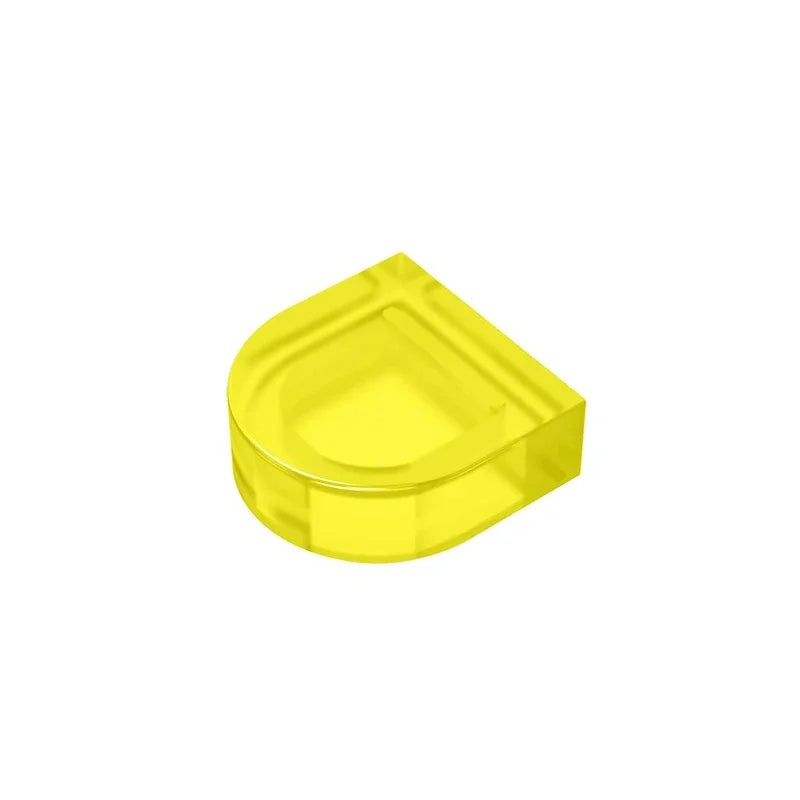 Gobricks Tile Round 1 x 1 Half Circle Extended | Compatible Brick Building Block close-up view