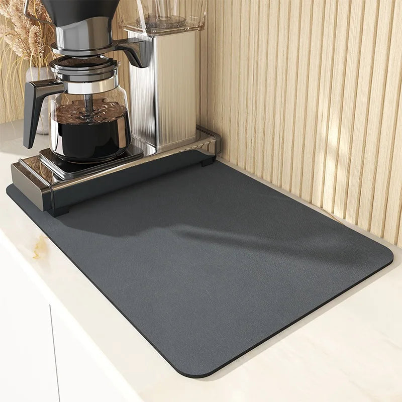 Mat Antiskid Draining Coffee Dish Drying Mat Quick Dry Bathroom Drain Pad Tableware Mat