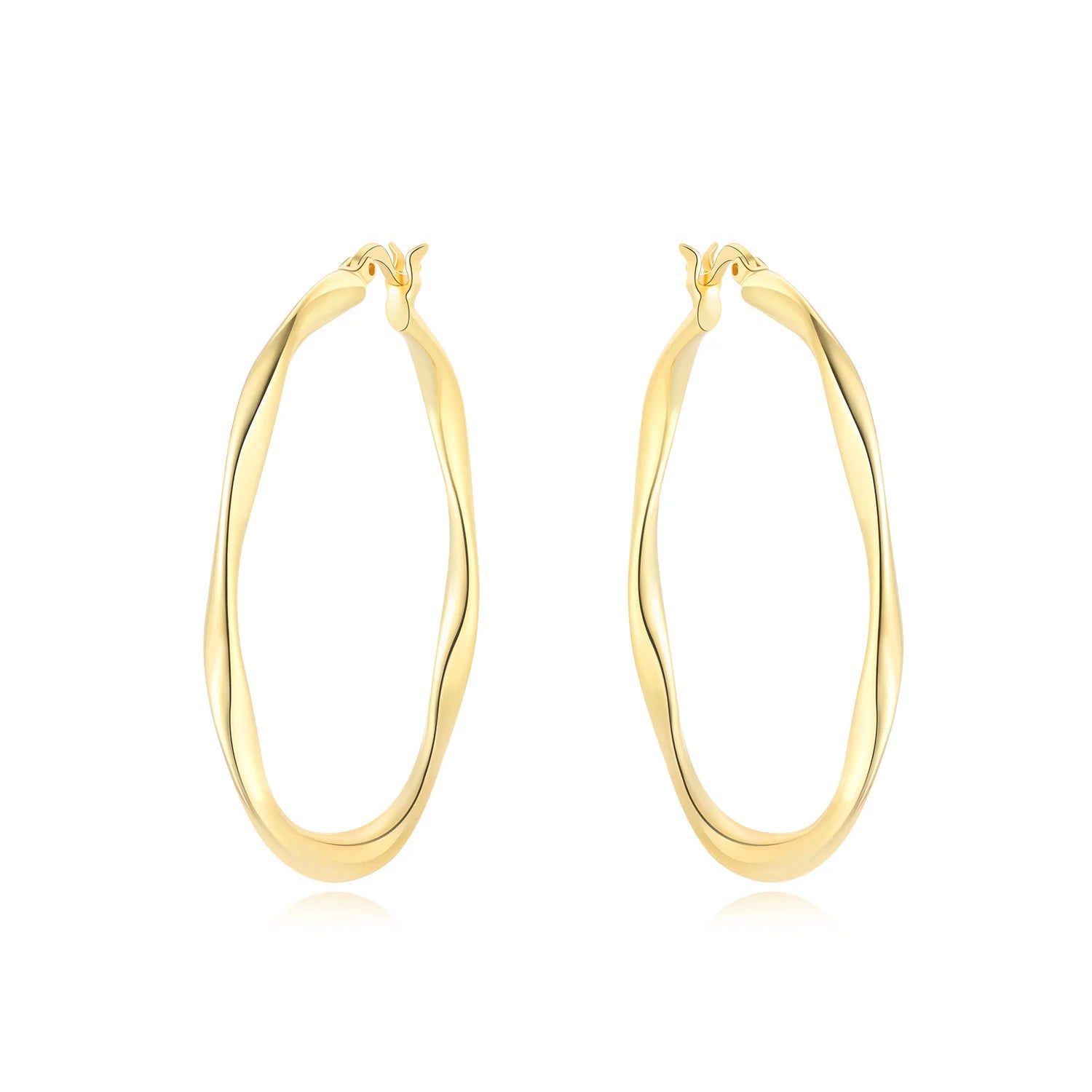 Original 925 Sterling Silver Planet Starlight Earrings Fashion 18K Gold Hoop Earring f close-up view