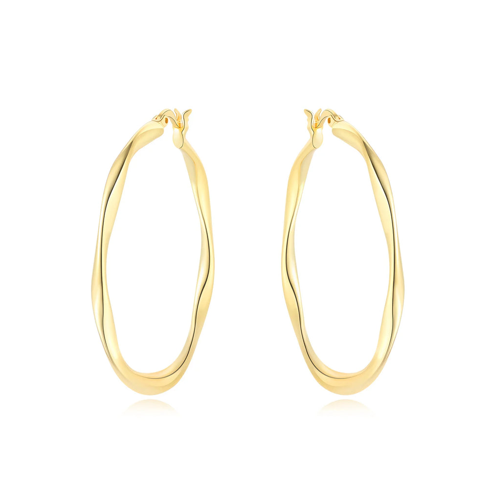 Original 925 Sterling Silver Planet Starlight Earrings Fashion 18K Gold Hoop Earring f close-up view