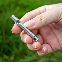 Ultralight Titanium Emergency Whistle with Cord | Outdoor Survival Safety Tool detail view