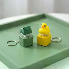 Funny Croaking Frog Duck Keychain Rechargeable Keyboard Fidget Clicker Sound Keyring Wit detail view