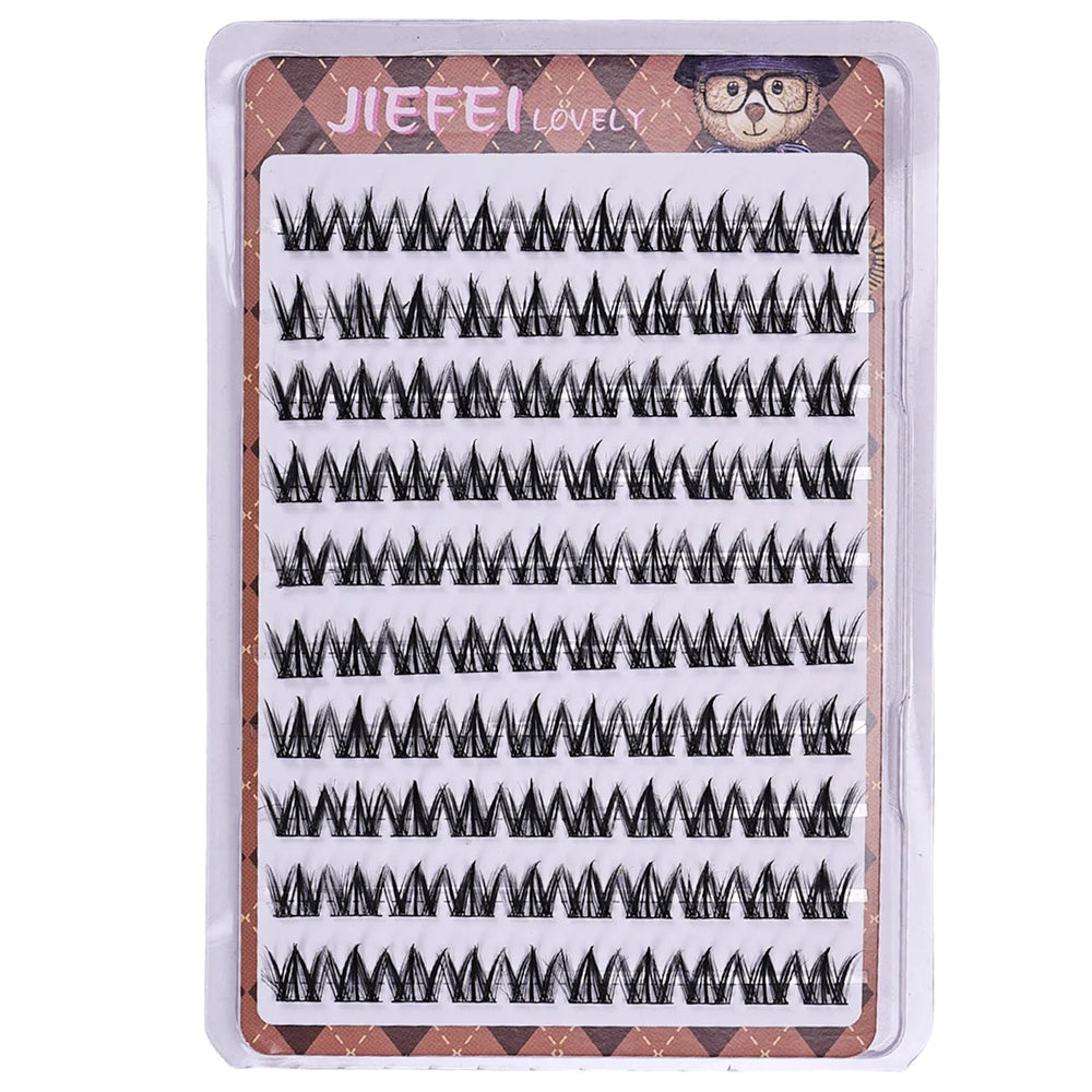 Glue-free Thick Natural Curling Self-adhesive False Eyelashes with W-shaped Design additional angle
