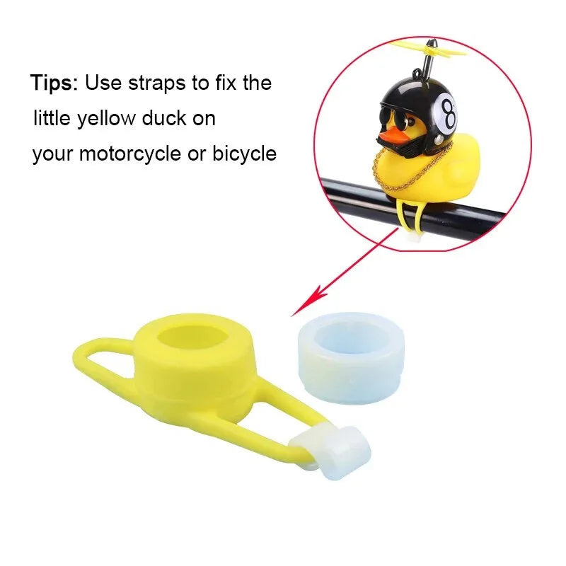 Rubber Duck With Helmet Pendant Black/Yellow close-up view