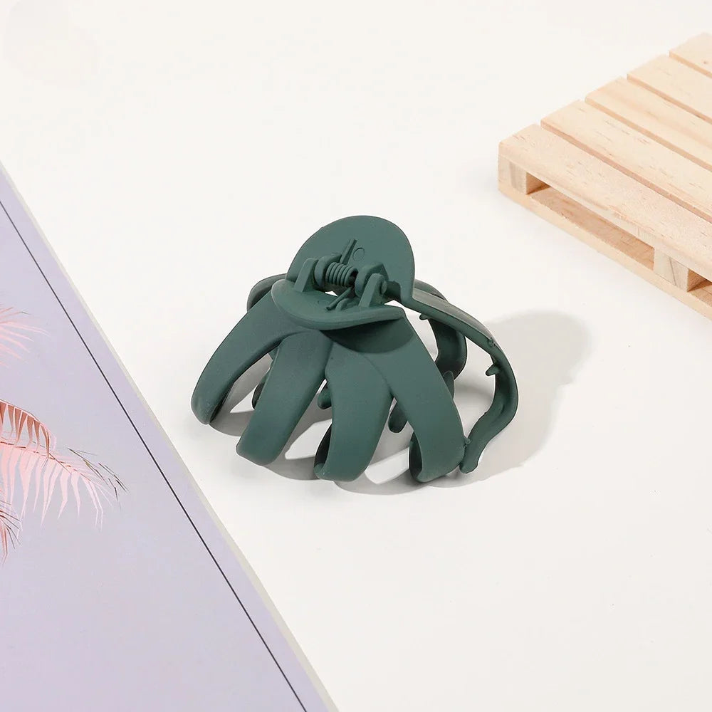 Frosted Octopus Hair Claw Solid Color Ponytail Clip Korean Simple Women Girls Non-Slip Shark Claw Irregular Hair Accessories