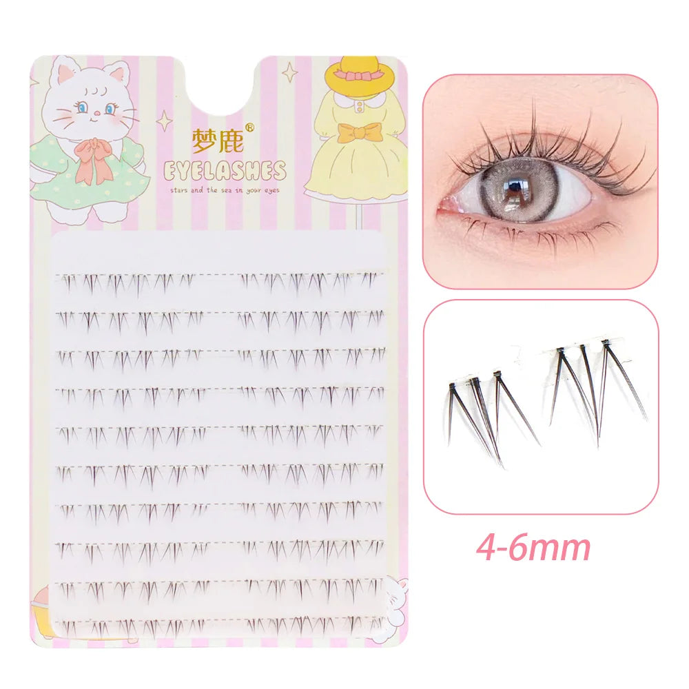 Menglu Natural Short Lower Lashes | Hand-Painted Style Fake Eyelashes close-up view