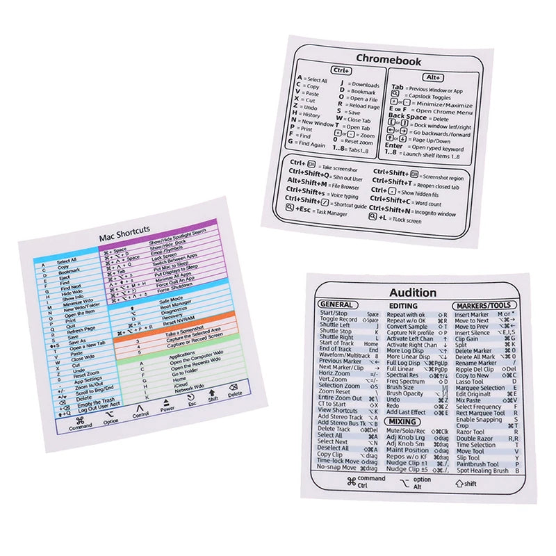 Windows PC Keyboard Shortcut Sticker | Quick Reference Decal for Laptop Desktop close-up view