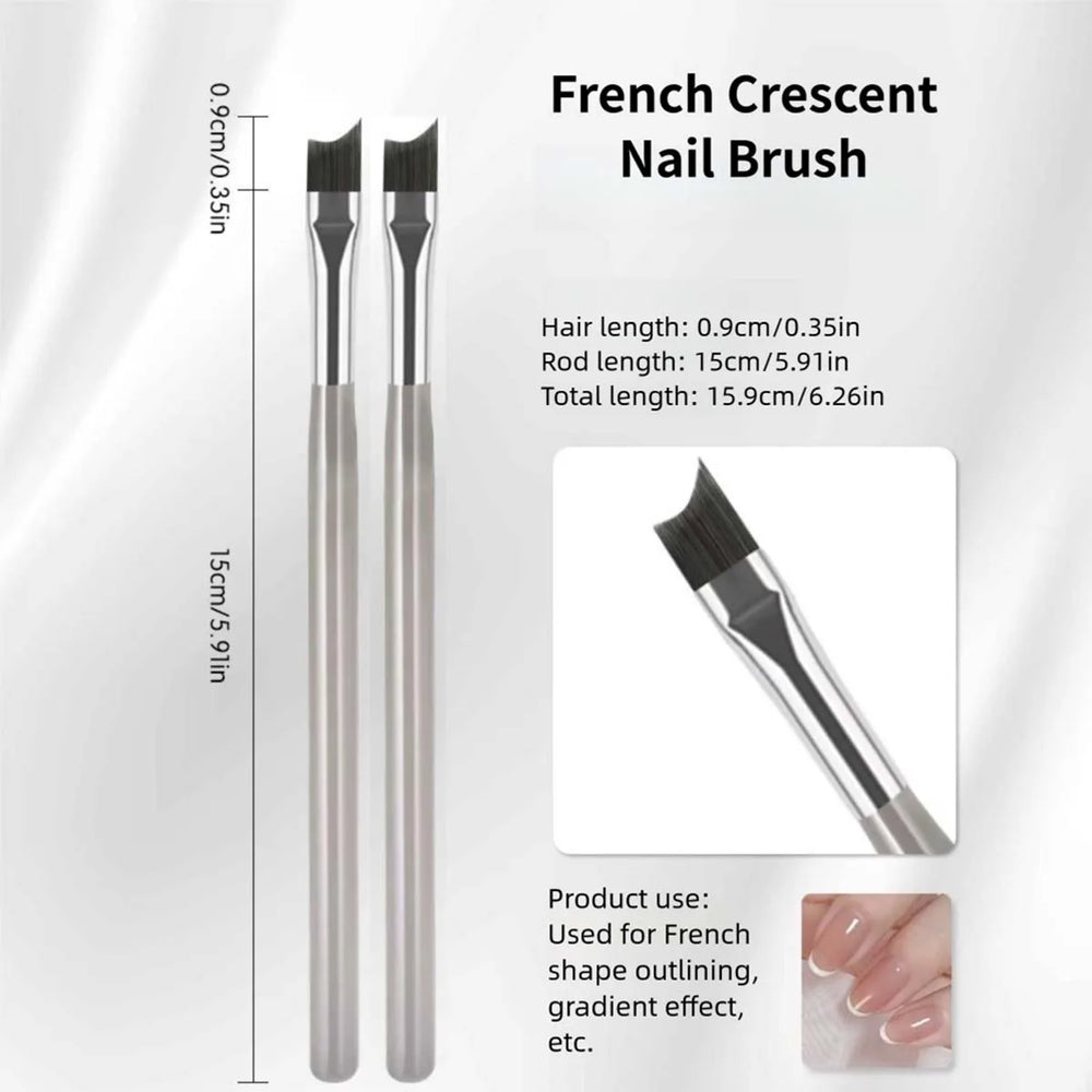 1/2/5Pcs French Plaid Nail Art Brush Set Ultra-Fine Liner Flat Brush for Grid Patte additional angle