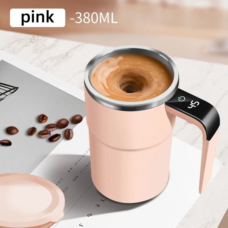 380ML Electric Coffee Self Mixing Mug IP67 Waterproof Coffee Stirring Mug USB Charging close-up view
