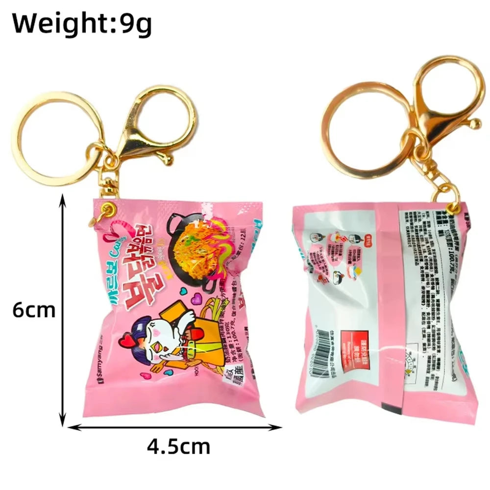 Simulation Instant Noodles Keychain On The Phone Mini Snacks Pendant Bag Pendant Car Key detail view
