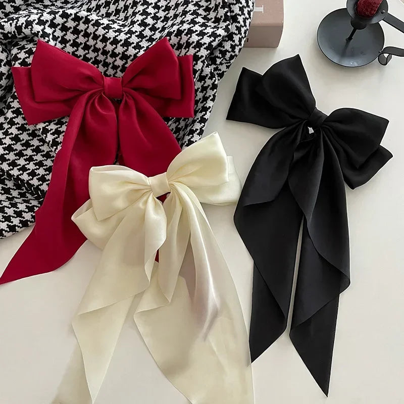 Satin Bow Hair Clips for Women Girls