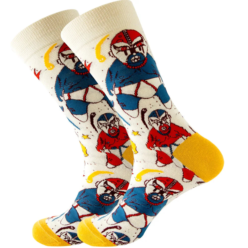 Sock Combed Cotton Funny Men's Big Size Crew Harajuku Hip Hop Thick Long Socks