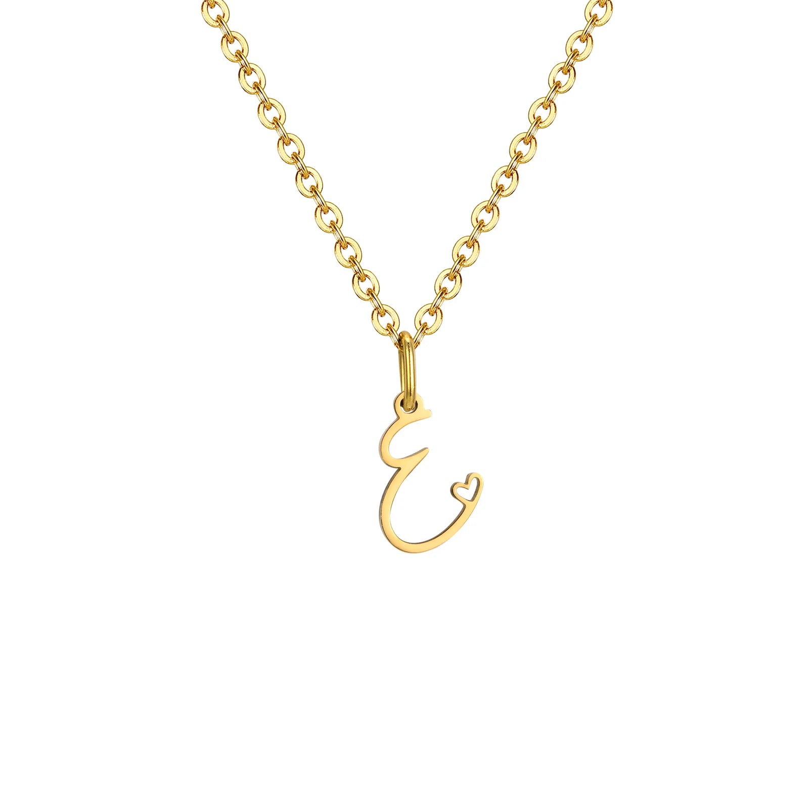 Dainty Heart Initial Necklace for Women, Gold Plated A-Z Letter Pendant, Waterproof S lifestyle view