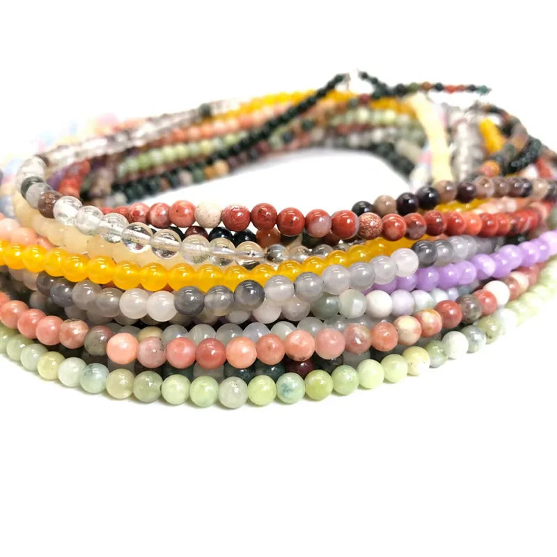2025 Natural Stone Crystal Choker Necklace | 4mm Bohemian Adjustable Choker detail view