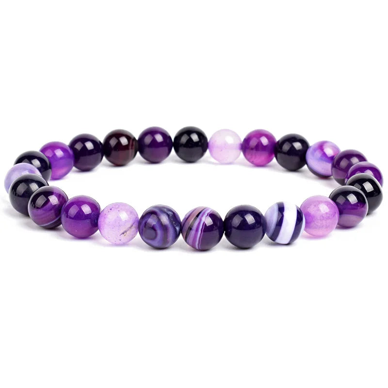 Natural Stone Beads Bracelet For Women Men Amethysts Crystal Quartzs Aquamarines Jades J detail view