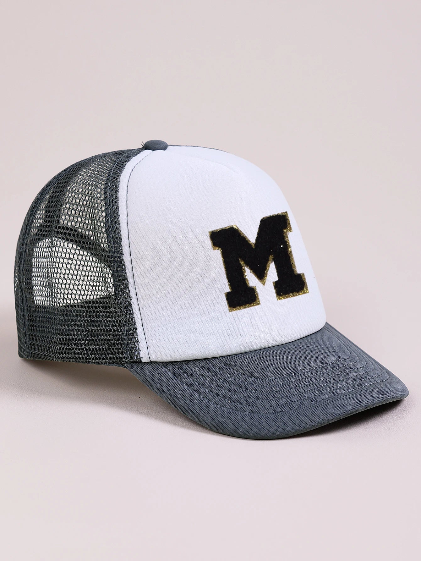 1pc Gray Hat With 26-Letter Pattern | Kids Baseball Cap for Boys and Girls lifestyle view