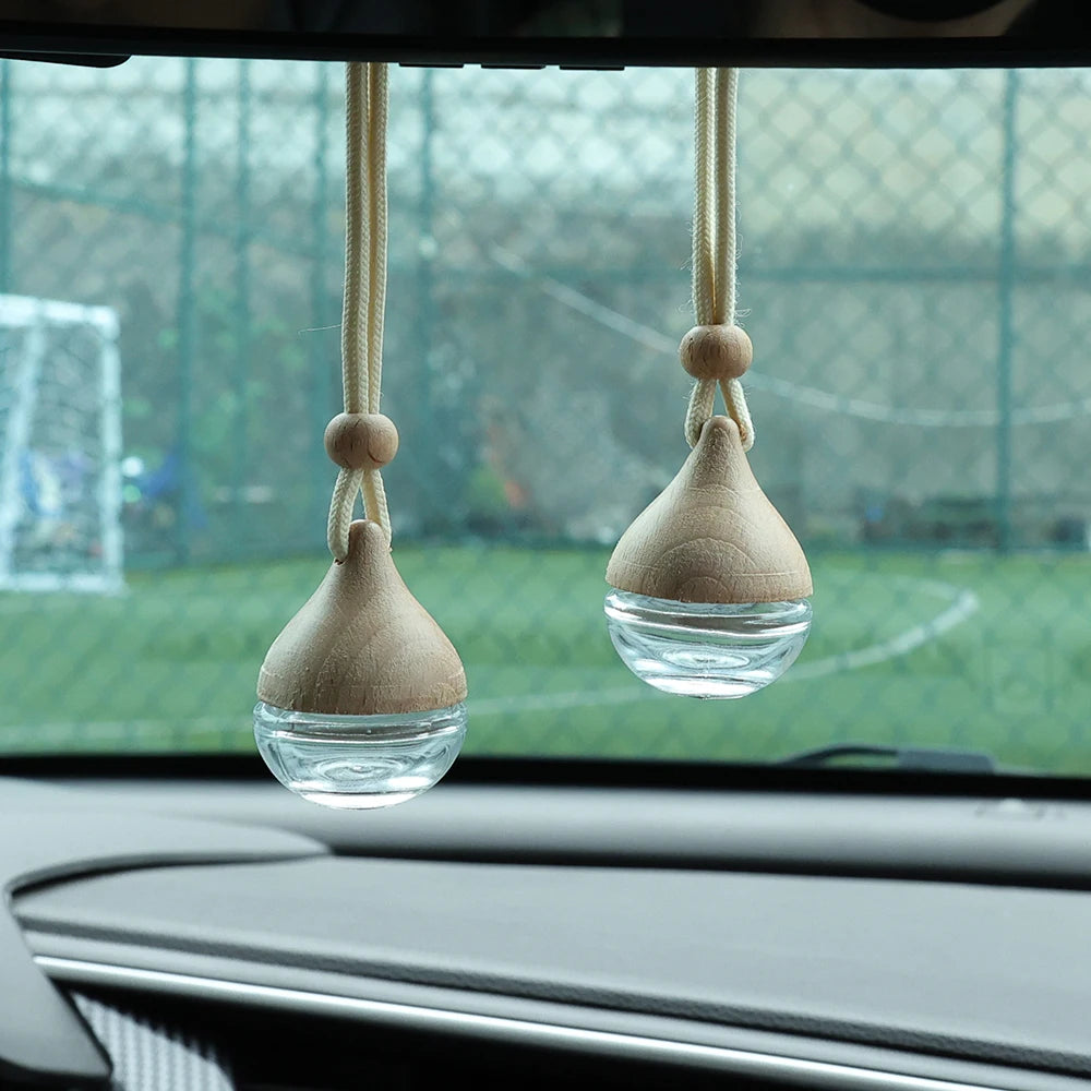 Round Car Perfume Bottle Ornament Aromatherapy Essential Oil Bottle Hanging Auto Air lifestyle view