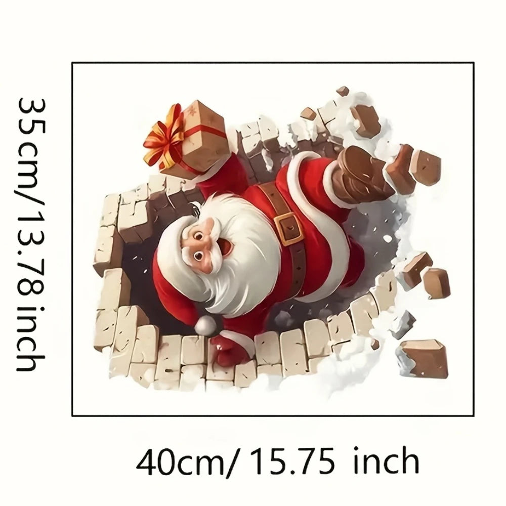Santa Claus Wall Decal | Self-Adhesive Christmas Vinyl Sticker alternate view