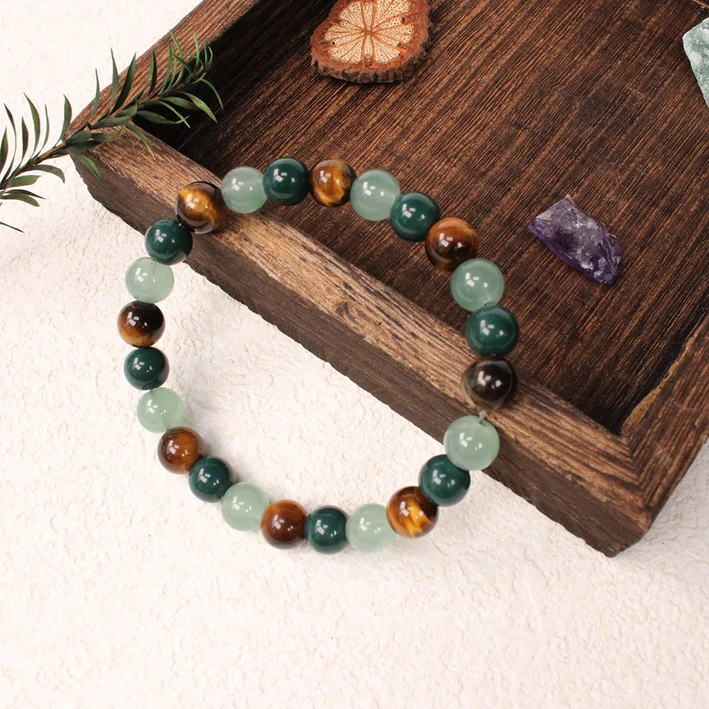 Rich Money Bracelet Women Tiki Bohemian Natural Stone Tiger Eye Stone Bangles Trendy lifestyle view