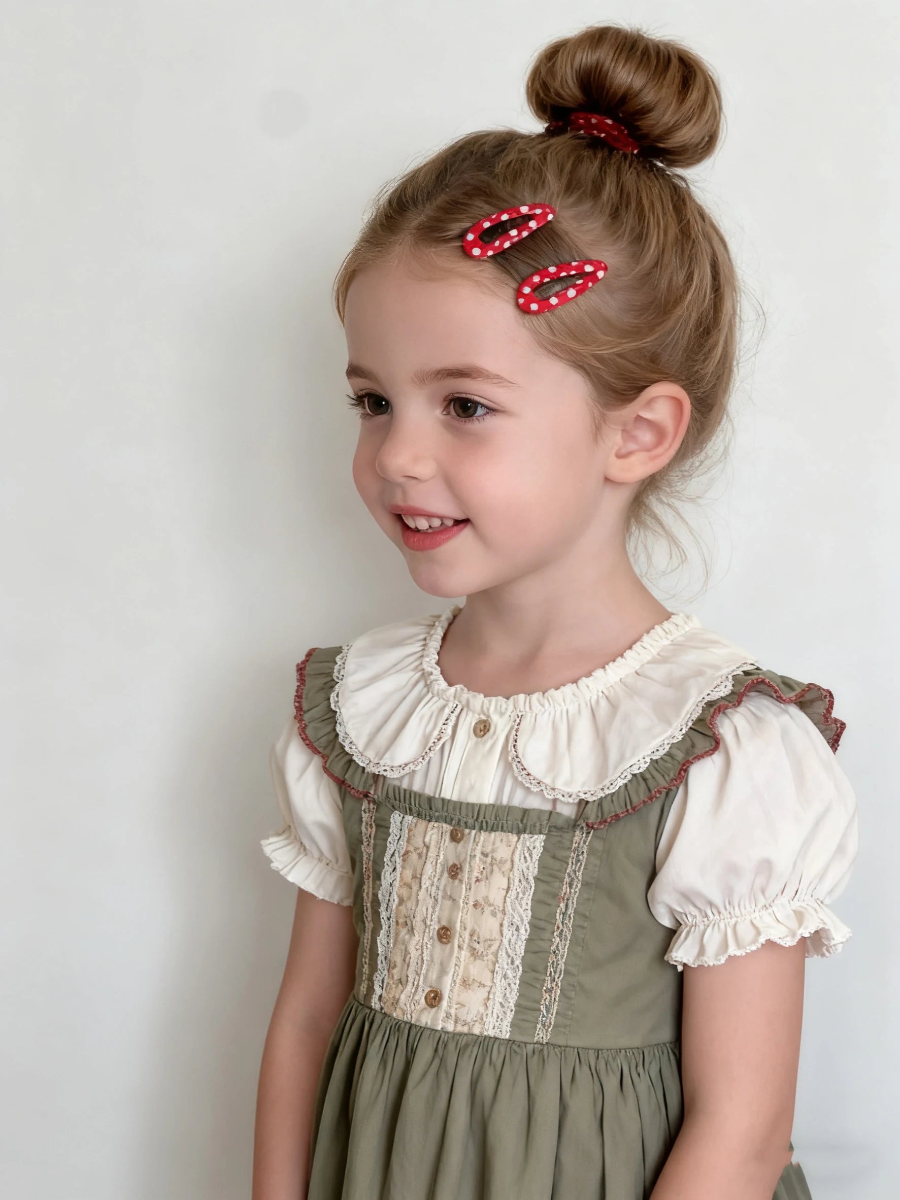 4pcs Academia Hair Clips for Children Cute Polka Dot & Plaid BB Clips Y2K School Girl Side Hair Pins Water-drop Wavy Shape Set