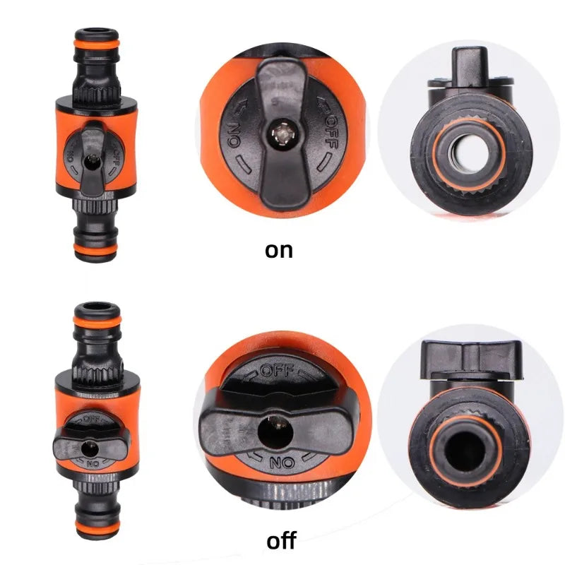 /2PCS Equal Garden Hose Shut Off Valve Fitting Plastic Tubing Tap Adapter Quick Joint detail view