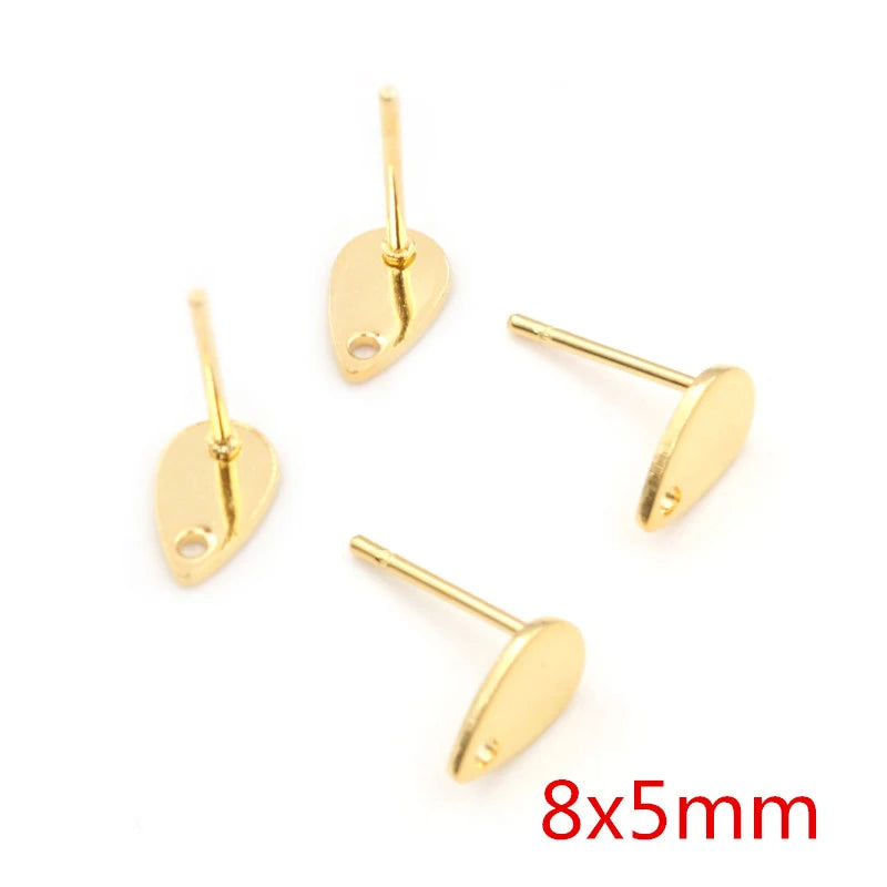 20pcs 316 Stainless Steel Gold Color Geometric Earring Stud Earring Posts Connector f lifestyle view