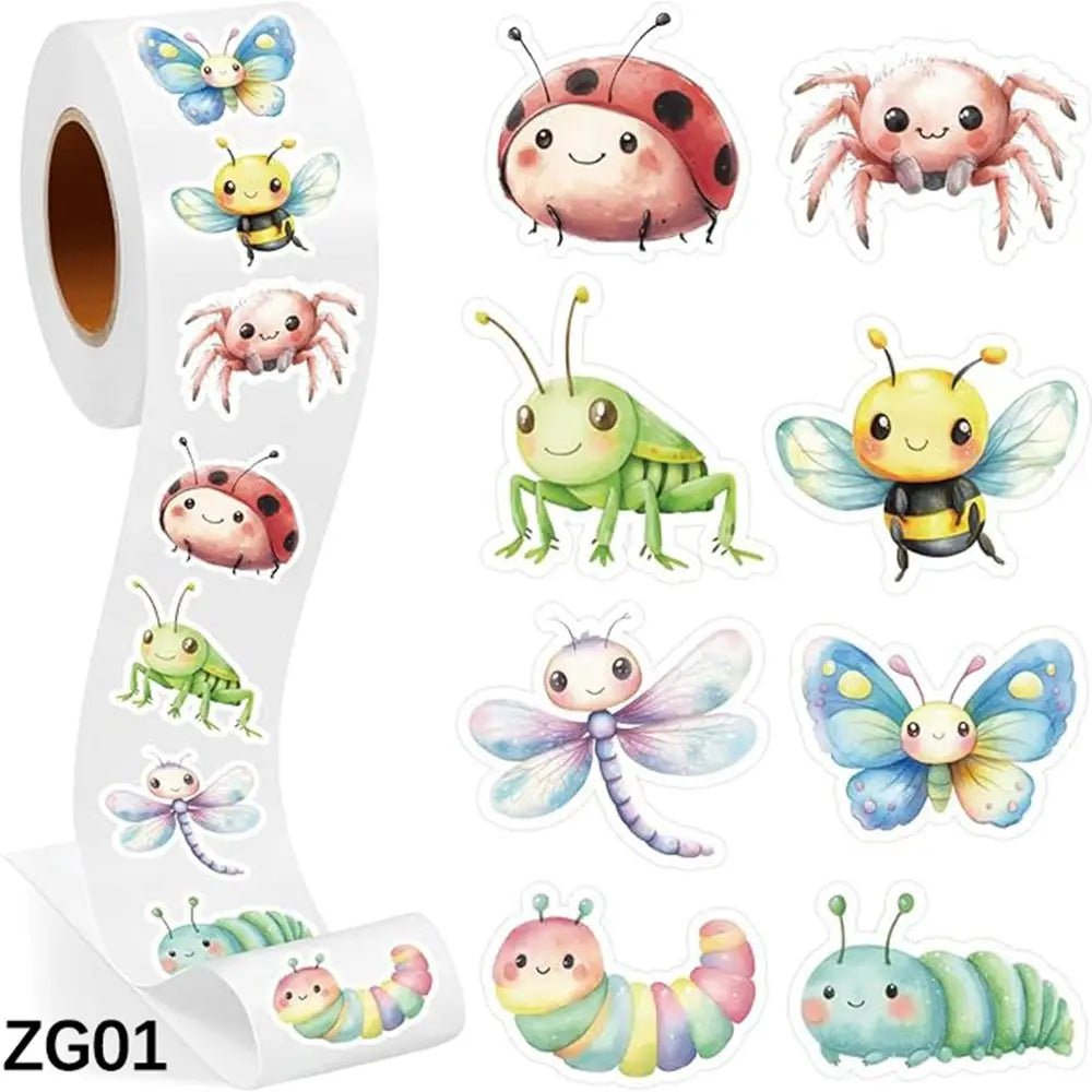 1 Roll Spring Insect Stickers Decal Reward Cute Office Supplies Incentives Animals Sticker Christmas
