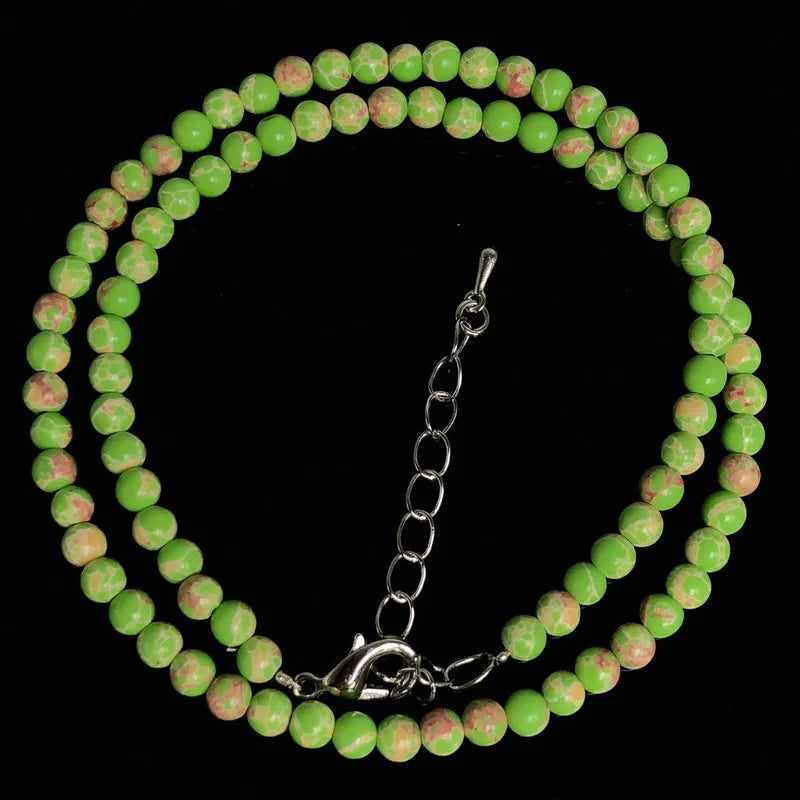 2025 Natural Stone Crystal Choker Necklace | 4mm Bohemian Adjustable Choker detail view