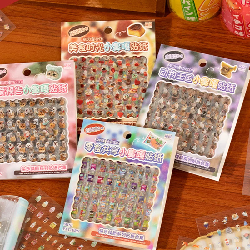 72pcs/4bags PETt Mini Pattern Small Nose-Shaped Cut-Out Film Stickers DIY Journal Frame Decoration C