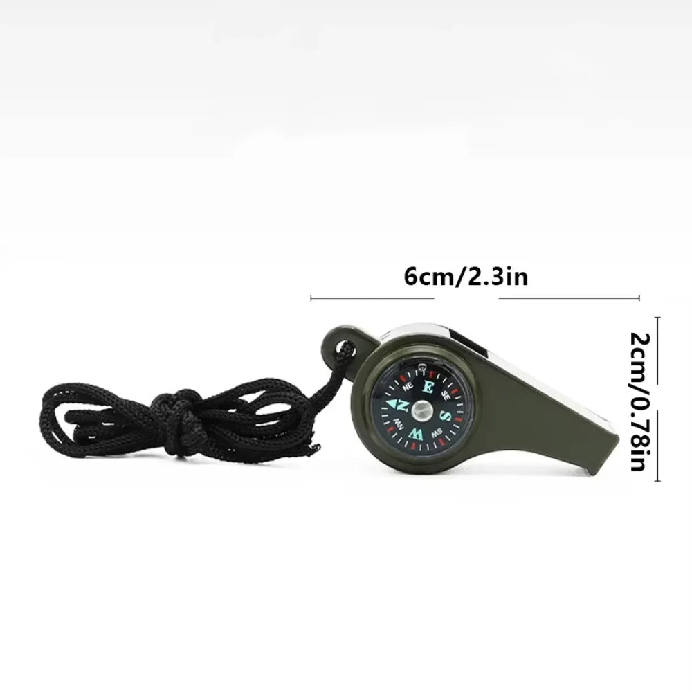 3-in-1 Compass Whistle Thermometer | Portable Outdoor Survival Tool detail view